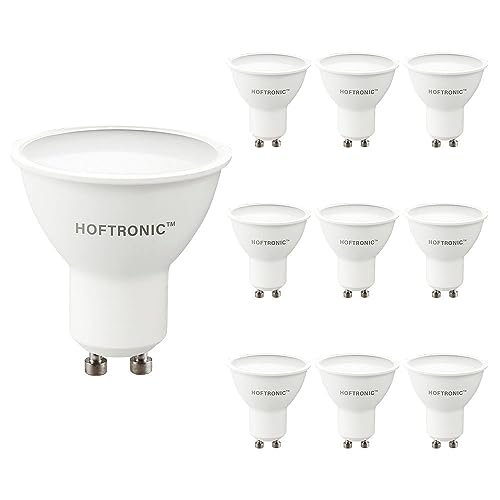 HOFTRONIC - 10x GU10 LED Spot - 4,5 Watt 400 Lumen - 110° Abstrahlwinkel - 4000K Neutralweiß - Dimmbar - LED-Reflektor - Ersetzt 50 Watt - Lampen - Fassung Strahler von HOFTRONIC