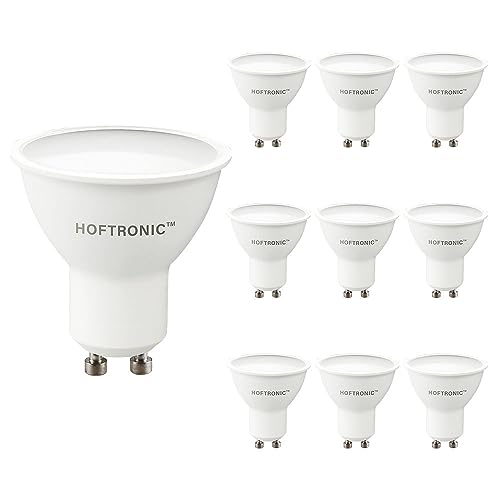 HOFTRONIC - 10x GU10 LED Spot - 4,5 Watt 400 Lumen - 110° Abstrahlwinkel - 6500K Tageslichtweiß - Dimmbar - LED-Reflektor - Ersetzt 50 Watt - GU10 Lampen - GU10 Fassung Strahler von HOFTRONIC