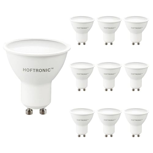 HOFTRONIC - 10x GU10 LED Spot - 4,5 Watt 400 Lumen - 110° Abstrahlwinkel - 6500K Tageslichtweiß - Dimmbar - LED-Reflektor - Ersetzt 50 Watt - Lampen - Fassung Strahler von HOFTRONIC