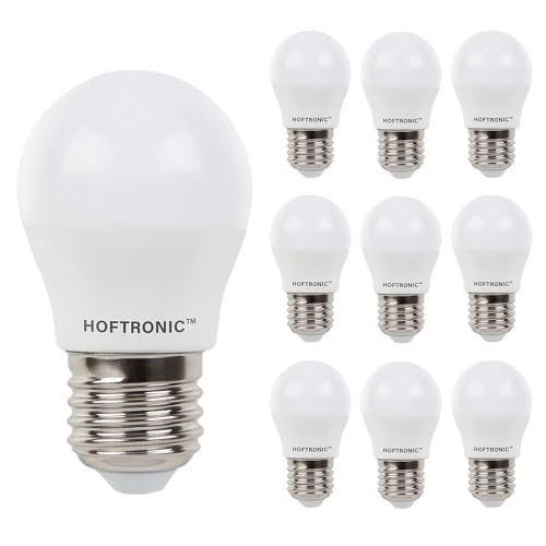 HOFTRONIC - 10x LED E27 Glühbirne - 4,8 Watt 470 Lumen - 4000K Neutralweiß - Lampen Große Fassung - Ersetzt 40 Watt - LED Leuchtmittel - G45 LED Birnen von HOFTRONIC