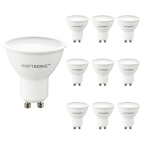 HOFTRONIC - 10x LED GU10 Spot - 4,5 Watt 400 Lumen - 2700K Warmweiß - LED reflektor - Ersetzt 50 Watt - 110° Abstrahlwinkel - GU10 lampen - Leuchtmittel - GU10 Fassung von HOFTRONIC