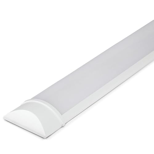 HOFTRONIC - 2er Pack LED Lichtleisten 120cm 40W Röhrenlampe Komplett 6400K Kaltweiß 4800lm Super Hell 30000h Langfeldleuchte 1200x74x25mm (LxBxH) Kellerlampe garagenbeleuchtung - IP20 Innen von HOFTRONIC