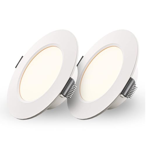HOFTRONIC - 2er Set LED Einbaustrahler Flach 25 mm - 3W 155lm - 2700K Warmweiß - Ø100 mm Einbauleuchte - IP20 für innen - Deckenspots Rund - Deckenstrahler - Einbauspots HOFTRONIC - 2er Set LED Einbaustrahler Flach 25 mm - 3W 155lm - 2700K Warmweiß - Ø100 mm Einbauleuchte - IP20 für innen - Deckenspots Rund - Deckenstrahler - Einbauspots von HOFTRONIC