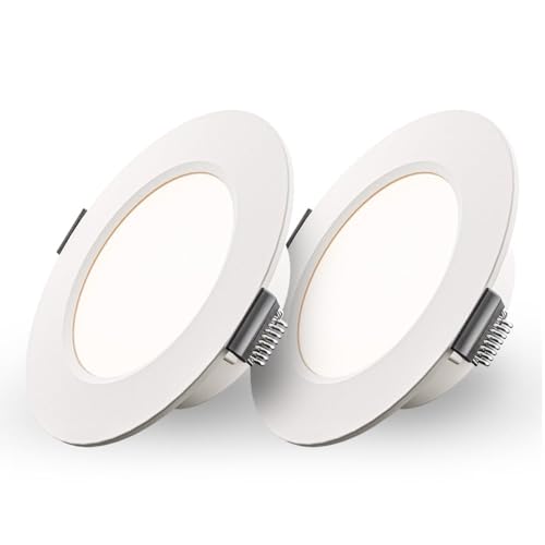 HOFTRONIC - 2er Set LED Einbaustrahler Flach 25 mm - 3W 155lm - 4000K Neutralweiß - Ø100 mm Einbauleuchte - IP20 für innen - Deckenspots Rund - Deckenstrahler - Einbauspots HOFTRONIC - 2er Set LED Einbaustrahler Flach 25 mm - 3W 155lm - 4000K Neutralweiß - Ø100 mm Einbauleuchte - IP20 für innen - Deckenspots Rund - Deckenstrahler - Einbauspots von HOFTRONIC