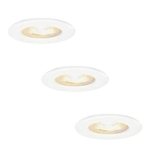 HOFTRONIC 3x Nola - LED Einbaustrahler 68mm Weiß - IP65 Wasserdicht für Außen, Dachüberstand und Bad - 5W 480lm - 2700K Extra Warmweiß - Deckeneinbauleuchte Einbauspots HOFTRONIC 3x Nola - LED Einbaustrahler 68mm Weiß - IP65 Wasserdicht für Außen, Dachüberstand und Bad - 5W 480lm - 2700K Extra Warmweiß - Deckeneinbauleuchte Einbauspots von HOFTRONIC