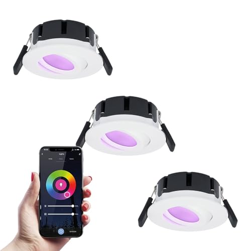 HOFTRONIC - 3x Smart LED Einbaustrahler Napels Weiß 8 Watt RGBWW IP65 Schwenkbar WiFi + Bluetooth HOFTRONIC - 3x Smart LED Einbaustrahler Napels Weiß 8 Watt RGBWW IP65 Schwenkbar WiFi + Bluetooth von HOFTRONIC