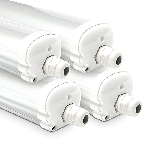 HOFTRONIC - 4er Pack LED Feuchtraumleuchte 120cm IP65-36W 4320 Lumen - 4000K Neutralweiß - Verknüpfbar - Kellerleuchte, Nassraumleuchte - Feuchtraum Wannenleuchte von HOFTRONIC