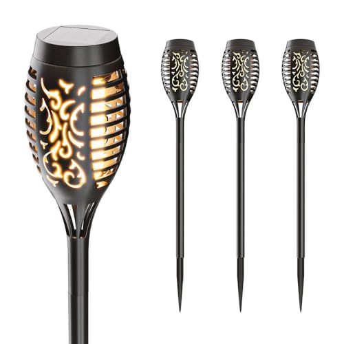 HOFTRONIC - 4er Set Avon LED Solarfackeln mit Flammeneffekt - 2200K Extra Warmweiß - IP65 Wasserdicht - Solar Flammenlicht - 50cm - Incl. Dämmerungsschalter HOFTRONIC - 4er Set Avon LED Solarfackeln mit Flammeneffekt - 2200K Extra Warmweiß - IP65 Wasserdicht - Solar Flammenlicht - 50cm - Incl. Dämmerungsschalter von HOFTRONIC