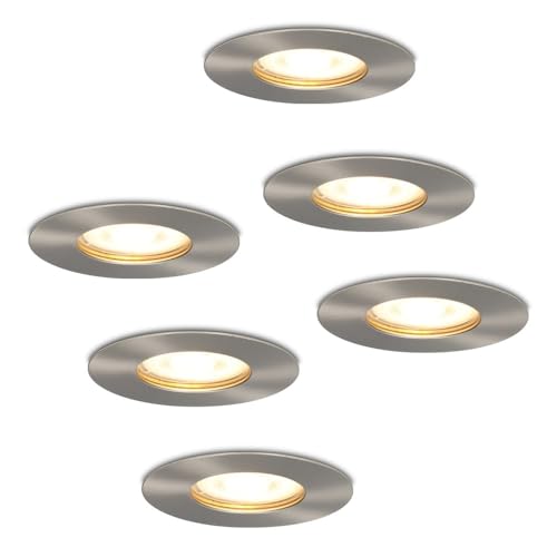 HOFTRONIC - 6er LED Einbaustrahler 230V Edelstahl IP65 Wasserdicht Dimmbar GU10 2700K Extra Warmweiß 6x5W 6x400 Lumen Deckeneinbauleuchte Einbauspots für innenbereich und Außenbereich HOFTRONIC - 6er LED Einbaustrahler 230V Edelstahl IP65 Wasserdicht Dimmbar GU10 2700K Extra Warmweiß 6x5W 6x400 Lumen Deckeneinbauleuchte Einbauspots für innenbereich und Außenbereich von HOFTRONIC