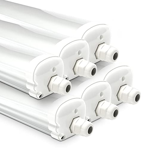 HOFTRONIC - 6er Pack LED Feuchtraumleuchte 120cm IP65-24W 3840 Lumen (160lm/W) - 4000K Neutralweiß - Verknüpfbar - Kellerleuchte, Nassraumleuchte - Feuchtraum Wannenleuchte von HOFTRONIC