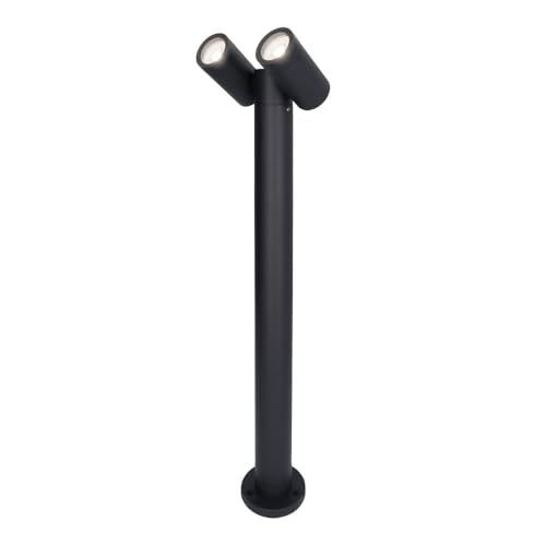 HOFTRONIC - Aspen - LED Pollerleuchte 60cm Schwenkbar - GU10 2700K Warmweiß Dimmbar - Sockkelleuchte außen - Außenwegeleuchte schwarz von HOFTRONIC