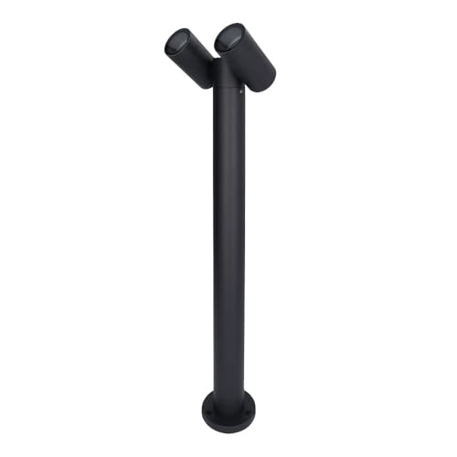 HOFTRONIC - Aspen - LED Sockelleuchte 60cm - Schwenkbar - 2x GU10 Fassung - IP65 Wasserdicht - Schwarz - Wegeleuchte, LED Strahler Garten von HOFTRONIC