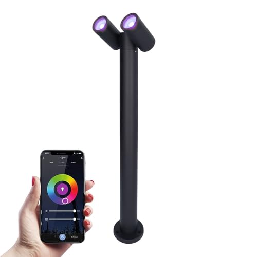 HOFTRONIC - Aspen - Smart Home Pollerleuchte 60cm Schwenkbar - GU10 RGBWW WLAN Bluetooth Alexa Google Home - Sockkelleuchte - Außenwegeleuchte schwarz HOFTRONIC - Aspen - Smart Home Pollerleuchte 60cm Schwenkbar - GU10 RGBWW WLAN Bluetooth Alexa Google Home - Sockkelleuchte - Außenwegeleuchte schwarz von HOFTRONIC
