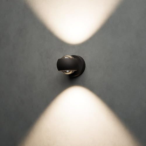 HOFTRONIC - Cupo - Smart Home Wandleuchte - Up and Down Light - Farbig RGBWW - WiFi + Bluetooth - 10 Watt - Schwarz - IP54 für außen, innen und Badezimmer von HOFTRONIC