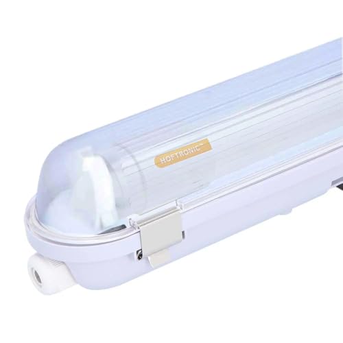 HOFTRONIC - ECOBright - LED Feuchtraumleuchte 120 cm - 12,5 Watt 2000 Lumen (160lm/W) - IP65 Wasserdicht - 4000K Neutralweiß (840) - T8 G13 - Inkl. LED Röhre - Flimmerfrei - Leuchtstofflampe von HOFTRONIC