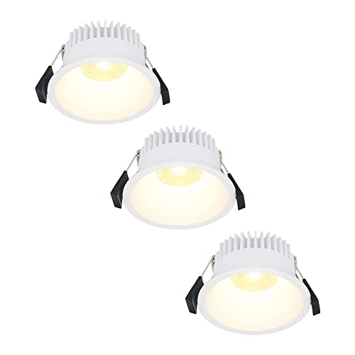 HOFTRONIC - Finn - 3er LED Einbaustrahler Rund Weiß - 2700K Warmweiß - 10 Watt 900 Lumen Dimmbar - IP44 Deckenstrahler für innen, außen, Badezimmer von HOFTRONIC