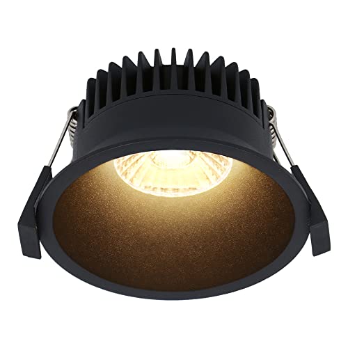 HOFTRONIC - Finn - LED Einbaustrahler Rund Schwarz - 2700K Warmweiß - 10 Watt 900 Lumen Dimmbar - IP44 Deckenstrahler für innen, außen, Badezimmer von HOFTRONIC