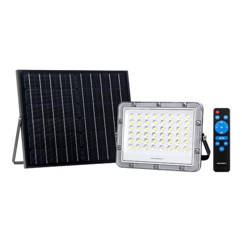 HOFTRONIC Helios - Smart LED Solar Strahler - 50W 410lm - Bluetooth & Fernbedienung - IP65 wasserdicht Garten & outdoor - UGR<15 - IK08 - Solar flutlicht mit Dämmerungsschalter - 3 jahre Garantie von HOFTRONIC