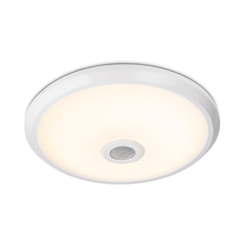HOFTRONIC - LED Deckenleuchte mit Sensor - Bewegungsmelder en Dämmerungsschalter - 360 grad Sensor 1-6 meter Einstellbar - 12 Watt 1000 Lumen - 3000K Warmweiß Sensorleuchte - IP20 für innen von HOFTRONIC