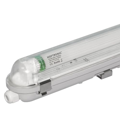 HOFTRONIC - LED-Feuchtraumleuchte 120 cm 4000K Neutralweiß 18W 2880lm 160lm/W Flimmerfrei verlinkbar Wannneleuchte T8 Werkstattlampe IP65 Wasserfest Leuchte für Garage Keller Bad Büro Warenhaus HOFTRONIC - LED-Feuchtraumleuchte 120 cm 4000K Neutralweiß 18W 2880lm 160lm/W Flimmerfrei verlinkbar Wannneleuchte T8 Werkstattlampe IP65 Wasserfest Leuchte für Garage Keller Bad Büro Warenhaus von HOFTRONIC