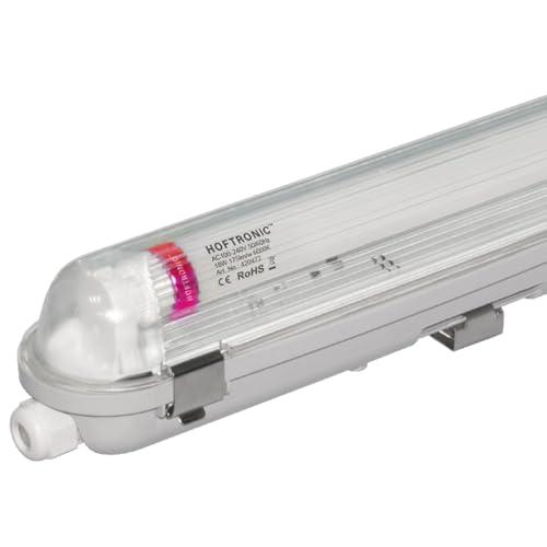 HOFTRONIC - LED-Feuchtraumleuchte 120 cm 6000K Kaltweiß 18W 3150lm 175lm/W Flimmerfrei verlinkbar Wannenleuchte T8 Werkstattlampe IP65 Wasserfest Leuchte für Garage Keller Bad Büro Warenhaus HOFTRONIC - LED-Feuchtraumleuchte 120 cm 6000K Kaltweiß 18W 3150lm 175lm/W Flimmerfrei verlinkbar Wannenleuchte T8 Werkstattlampe IP65 Wasserfest Leuchte für Garage Keller Bad Büro Warenhaus von HOFTRONIC