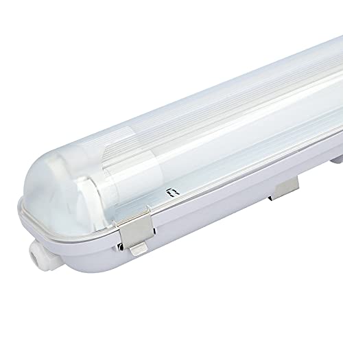 HOFTRONIC - LED-Feuchtraumleuchte 120 cm 6000K Neutralweiß 36W 3960lm 110lm/W Flimmerfrei Verlinkbar T8 Werkstattlampe IP65 Wasserfest Wannenleuchte Leuchte für Garage Keller Bad Büro Warenhaus von HOFTRONIC