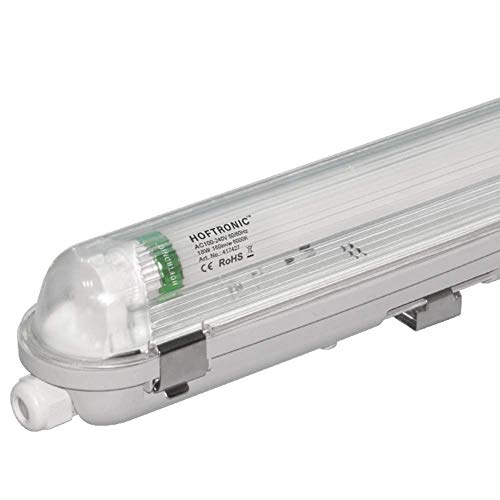 HOFTRONIC - LED-Feuchtraumleuchte 150 cm 6000K Kaltweiß 30W 4800lm 160lm/W Flimmerfrei Verlinkbar T8 Werkstattlampe IP65 Wasserfest Wannenleuchte Leuchte für Garage Keller Büro von HOFTRONIC