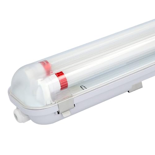 HOFTRONIC - LED-Feuchtraumleuchte 150cm 6000K Kaltweiß 60W 10500lm 175lm/W Flimmerfrei Verlinkbar T8 Werkstattlampe IP65 Wasserfest Wannenleuchte Doppel für Garage Keller Büro HOFTRONIC - LED-Feuchtraumleuchte 150cm 6000K Kaltweiß 60W 10500lm 175lm/W Flimmerfrei Verlinkbar T8 Werkstattlampe IP65 Wasserfest Wannenleuchte Doppel für Garage Keller Büro von HOFTRONIC