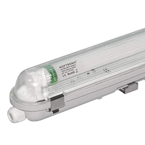 HOFTRONIC - LED-Feuchtraumleuchte 60 cm 3000K 9W 1440lm 160lm/W Inkl. flimmerfreie LED Röhren verlinkbar Werkstattlampe IP65 Wasserfest Wannenleuchte kellerleuchte von HOFTRONIC