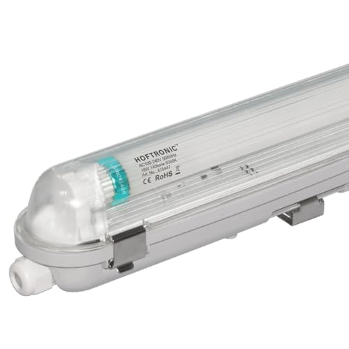HOFTRONIC - LED-Feuchtraumleuchte 60 cm 6000K 9W 1260lm 140lm/W Inkl. flimmerfreie LED Röhren verlinkbar Werkstattlampe IP65 Wasserfest Wannenleuchte kellerleuchte von HOFTRONIC