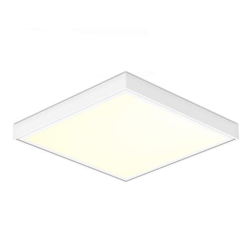 HOFTRONIC - LED Panel 62x62 mit Aufputzrahmen - 36 Watt 4860 Lumen (135lm/W) - 3000K Warmweiß - Deckenleuchte Flach für Büro, Werkstatt usw. - LED Deckenpanel Flimmerfrei - Lichtpanel aufputz von HOFTRONIC