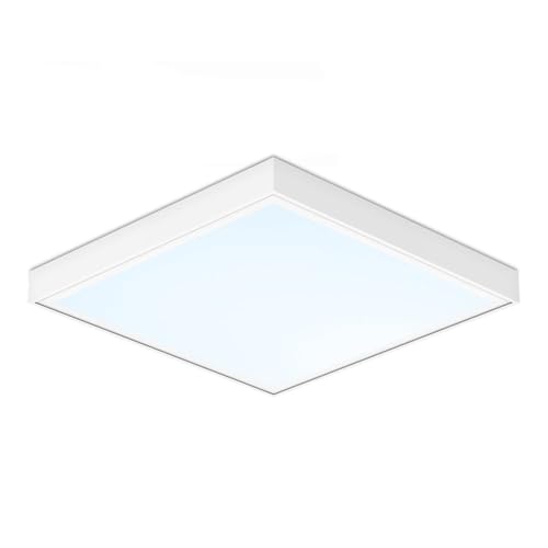 HOFTRONIC - LED Panel 62x62 mit Aufputzrahmen - 36 Watt 4860 Lumen (135lm/W) - 6500K Kaltweiß - Deckenleuchte Flach für Büro, Werkstatt usw. - LED Deckenpanel Flimmerfrei - Lichtpanel aufputz von HOFTRONIC