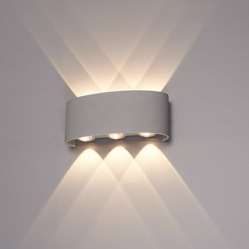 HOFTRONIC - LED Wandleuchte Tulsa Up Down 6W 580Lm Up Down Spotlight 3000K Warmweiß Anthrazit IP65 Wasserdicht Moderne Innenwandleuchte für Terrasse, Bad und Wohnzimmer 170x80x40mm (LxBxH) von HOFTRONIC
