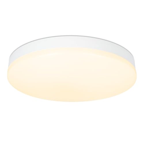 HOFTRONIC Lumi - LED Deckenleuchte Badezimmer 30 cm Weiß - 18W 1500 Lumen - 2700K Warmweiß - IP54 Wasserdicht - Deckenlampe für Wohnzimmer, Schlafzimmer, Keller und Küche von HOFTRONIC