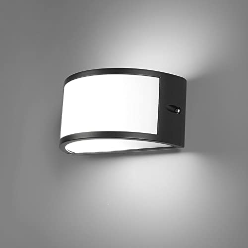 HOFTRONIC - Norton - LED Wandleuchte E27 - Diffuses Licht - Modern - IP54 für innen, außen und bad - up & down light - Schwarz von HOFTRONIC