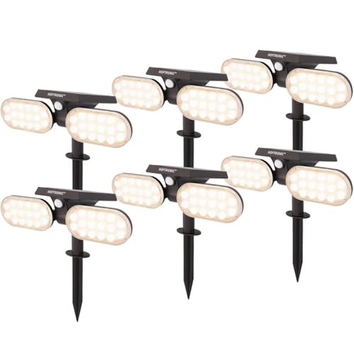 HOFTRONIC - Pato PIR - 6er LED Gartenstrahler Solar - mit Bewegungsmelder und Dämmerungsschalter - 3000K Warmweiß - IP65 Wasserdicht - 300 Lumen - Erdspießstrahler HOFTRONIC - Pato PIR - 6er LED Gartenstrahler Solar - mit Bewegungsmelder und Dämmerungsschalter - 3000K Warmweiß - IP65 Wasserdicht - 300 Lumen - Erdspießstrahler von HOFTRONIC