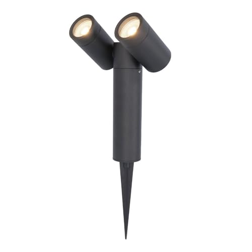 HOFTRONIC - Pinero Doppel LED Gartenstrahler mit Erdspieß - GU10 317° Schwenkbar Dimmbar - 4000K Neutralweiß Erdspießstrahler - Bodenstrahler für Bäume, Sträucher, Teich und Pflanzen HOFTRONIC - Pinero Doppel LED Gartenstrahler mit Erdspieß - GU10 317° Schwenkbar Dimmbar - 4000K Neutralweiß Erdspießstrahler - Bodenstrahler für Bäume, Sträucher, Teich und Pflanzen von HOFTRONIC