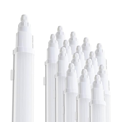 HOFTRONIC - Q-Series - 16er LED Feuchtraumleuchte 120cm - IP65-36W 4320 Lumen - 6500K Kaltweiß - IK08 - Verknüpfbar Schnellverbindung - Kellerleuchte, Feuchtraum Wannenleuchte von HOFTRONIC