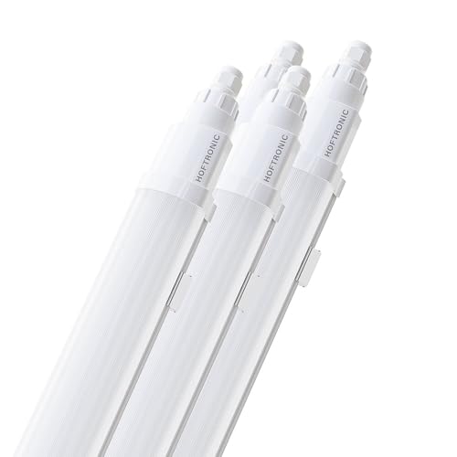HOFTRONIC - Q-Series - 4er LED Feuchtraumleuchte 60cm - IP65-18W 2160 Lumen - 6500K Kaltweiß - IK08 - Verknüpfbar Schnellverbindung - Kellerleuchte, Feuchtraum Wannenleuchte von HOFTRONIC
