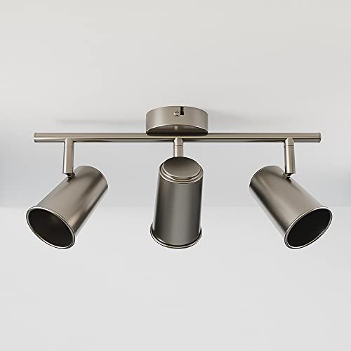 HOFTRONIC - Riga LED Deckenstrahler 3-Flammig - Edelstahl - 3 Spots drehbar - GU10 - Deckenspot für Wohnzimmer, Küche, Flur - Deckenleuchte - Spotlampe (L474mm) von HOFTRONIC