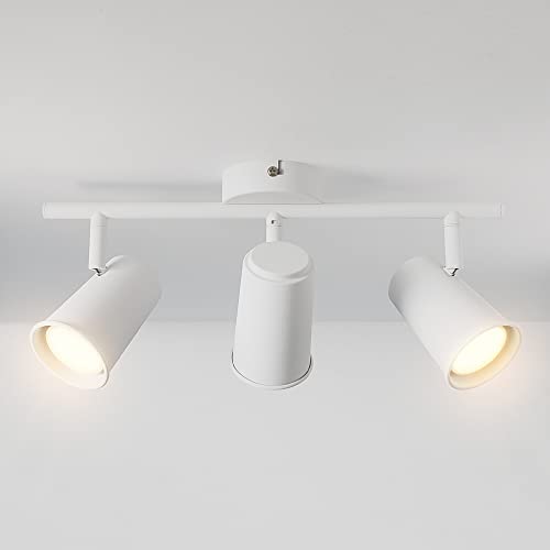 HOFTRONIC - Riga LED Deckenstrahler 3-Flammig - Weiß - 3 Spots drehbar - GU10 - Deckenspot für Wohnzimmer, Küche, Flur - Deckenleuchte - Spotlampe (L474mm) von HOFTRONIC