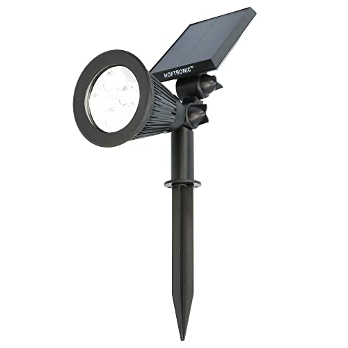 HOFTRONIC - Solar Gartenstrahler Bend IP65 Wasserdicht 6000K Gartenleuchte LED Solarlampen für Außen Solarleuchte Erdspieß Wegeleuchte mit Wintersolar Solarpanel Kaltweiß Garten Solarstrahler von HOFTRONIC