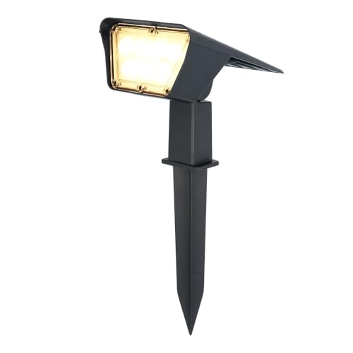 HOFTRONIC - Solar Gartenstrahler Odessa Superhell 300 Lumen IP65 Wasserdicht 3000K LED Solarlampen für Außen Solarleuchte mit Erdspieß Solar Strahler Wintersolar Solarpanel Warmweiß von HOFTRONIC