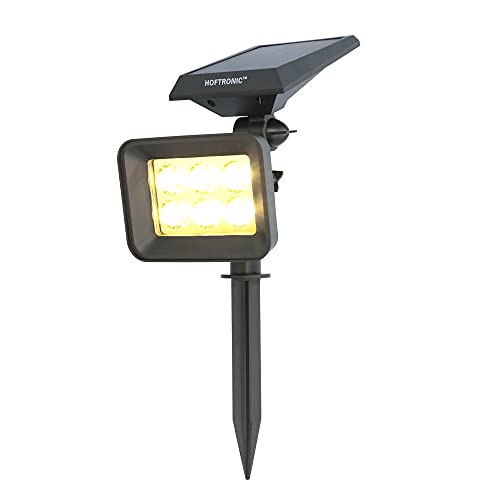 HOFTRONIC - Solar Gartenstrahler Reno IP65 Wasserdicht Gartenleuchte LED Solarlampen für Außen Solarleuchte mit Erdspieß Wegeleuchte mit Wintersolar Solarpanel Warmweiß Garten Solarstrahler von HOFTRONIC