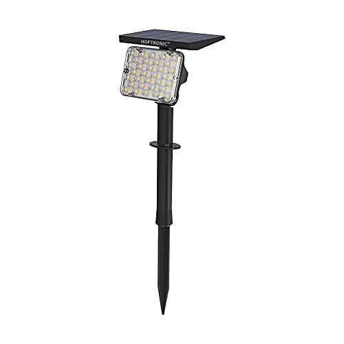 HOFTRONIC - Solarlampe für Außen Eagle 3000K & 4000K DualColor ideal als Solarlampe am Zaun, Pflanzenstrahler oder Wand-Außenleuchte Schwenkbar 232x155x319mm LED Solarleuchte für Außen IP65 von HOFTRONIC