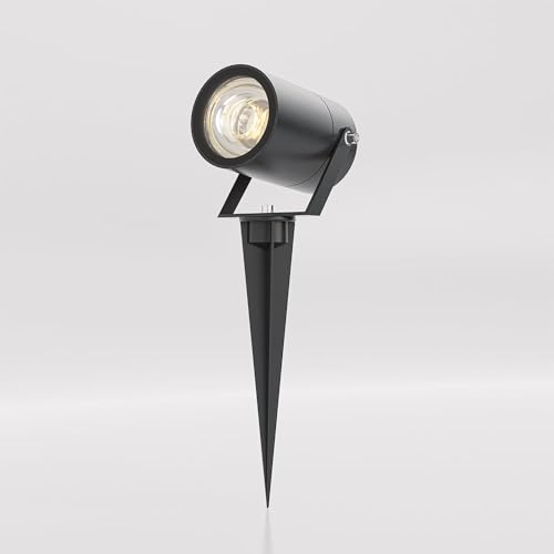 HOFTRONIC - Spikey LED Strahler mit Erdspieß 5 Watt 4000K Netralweiß Schwarz IP65 wasserdicht Außenlampe für die Beleuchtung von Garten, Terrasse, Pflanzen, Wegen, Teich Außen-Strahler Gartenstrahler von HOFTRONIC