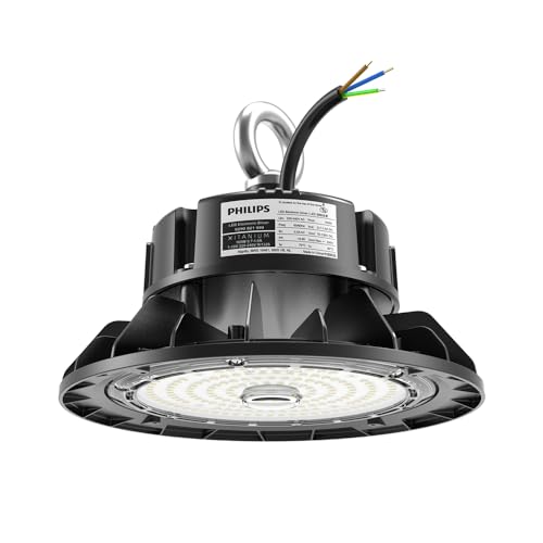 HOFTRONIC - Triton LED High Bay - 100W 17.500 Lumen (175lm/W) - Philips Driver - 6500K Tageslichtweiß - Samsung LEDs - IP65 Wasserdicht - 1-10V Dimmbar - 5 Jahre Garantie - Hallenstrahler - LED Ufo von HOFTRONIC