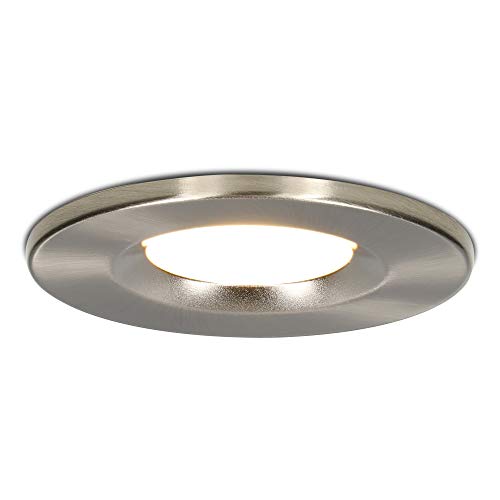 HOFTRONIC - Venezia LED Einbaustrahler Flach 45mm Edelstahl 230V - IP65 Wasserdicht - 6W 650 Lumen - 2700K Extra Warmweiß - Dimmbar Spots für Badezimmer, Außenbereich, Küche, Wohnzimmer von HOFTRONIC