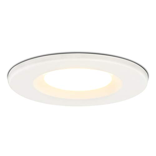 HOFTRONIC - Venezia LED Einbaustrahler Flach 45mm Weiß 230V - IP65 Wasserdicht - 6W 650 Lumen - 2700K Extra Warmweiß - Dimmbar Spots für Badezimmer, Außenbereich, Küche, Wohnzimmer von HOFTRONIC