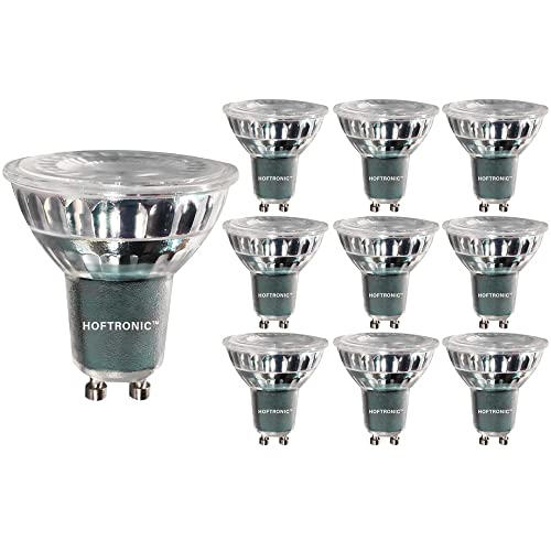 HOFTRONIC - Vorteilspackung 10er GU10 LED Strahler - 600K Tageslichtweiß - 5 Watt 400 Lumen (ersetzt 50W) - Dimmbar - LED Spots von HOFTRONIC